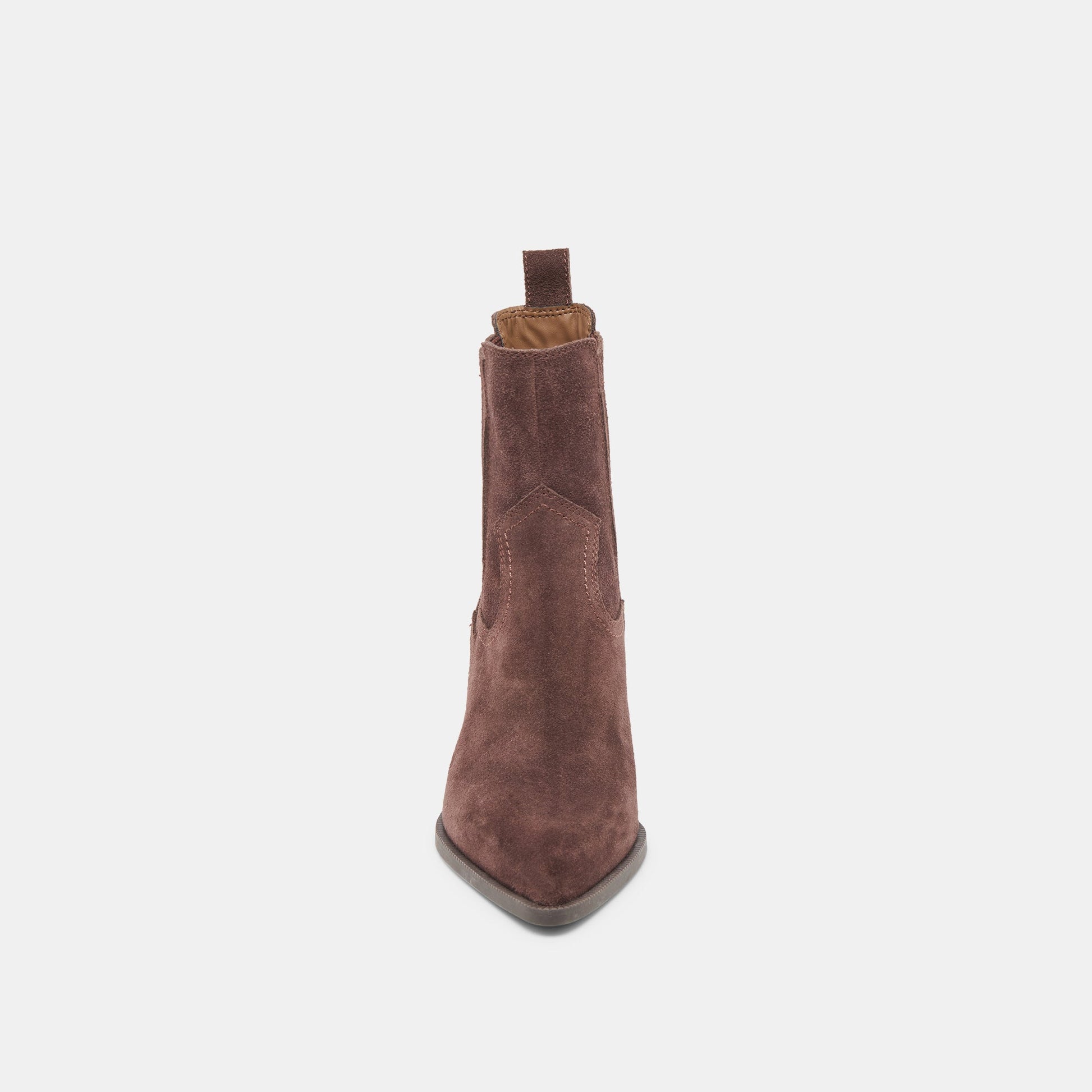 Slim Mahogany Suede Booties - Dolce Vita