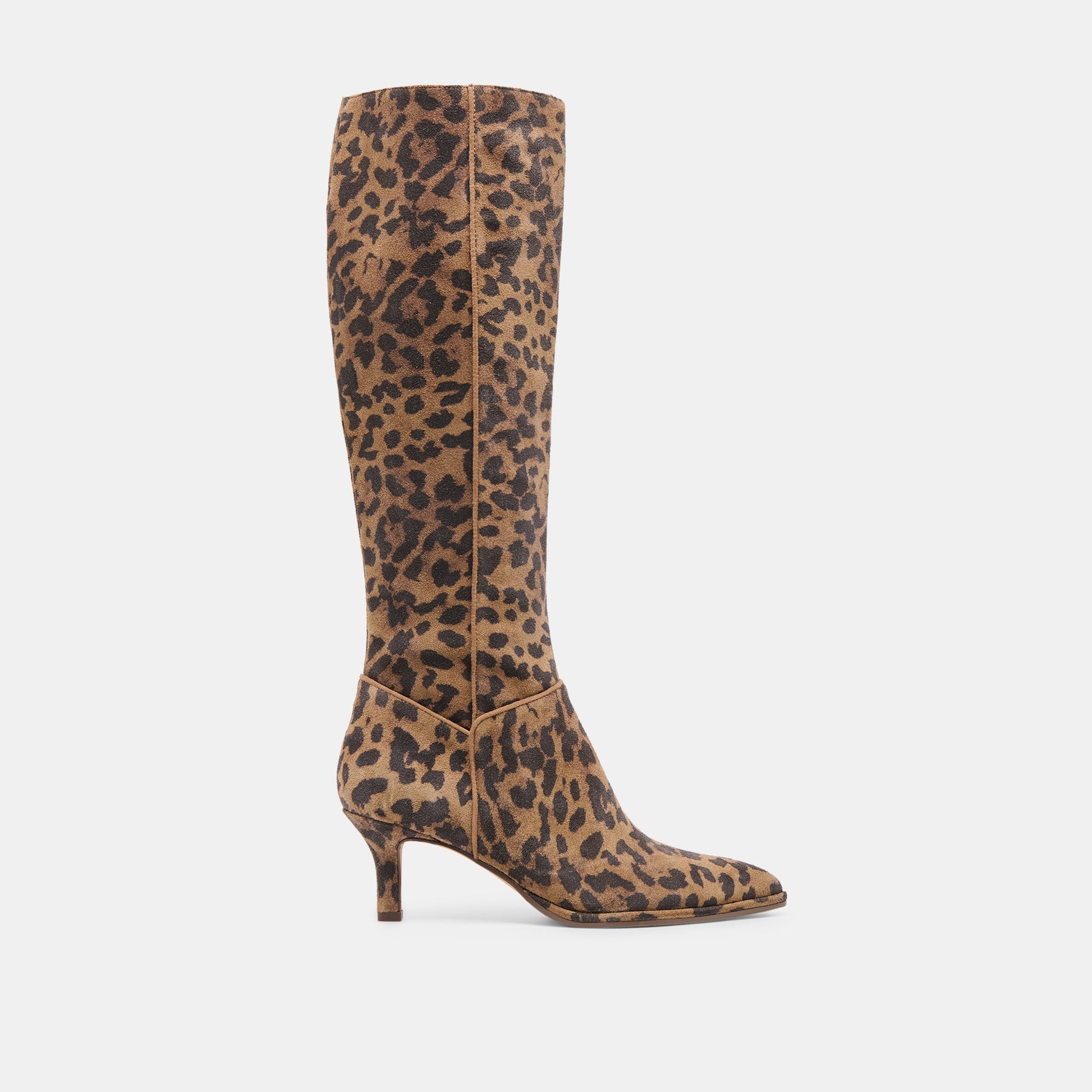 Aldy Brown Leopard Printed Suede Boots - Dolce Vita