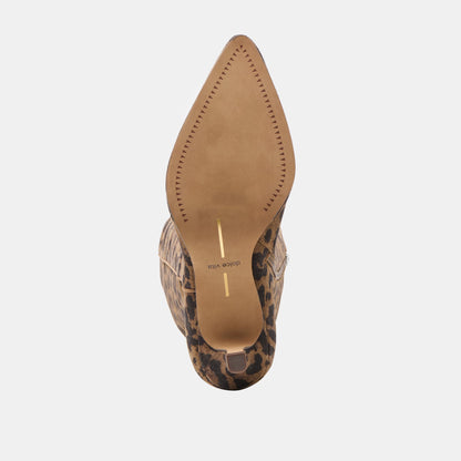 Aldy Brown Leopard Printed Suede Boots - Dolce Vita