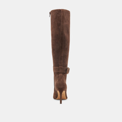 KINZY BOOTS DK BROWN SUEDE - Dolce Vita
