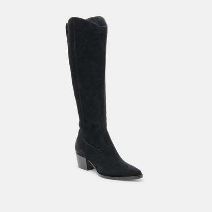 Virona H2O Waterproof Onyx Suede Wide Calf Boots - Dolce Vita