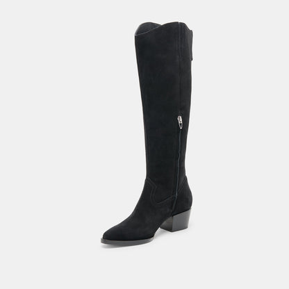 Virona H2O Waterproof Onyx Suede Wide Calf Boots - Dolce Vita