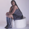 Kilian H2O Waterproof Black Leather Wide Calf Boots - Dolce Vita