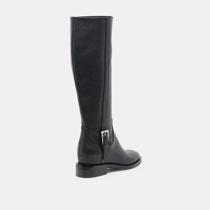 Kilian H2O Waterproof Black Leather Wide Calf Boots - Dolce Vita