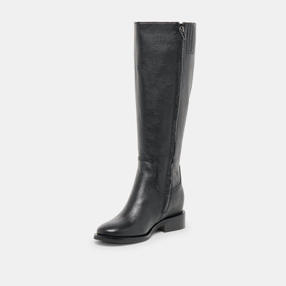 Kilian H2O Waterproof Black Leather Wide Calf Boots - Dolce Vita