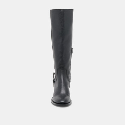 Kilian H2O Waterproof Black Leather Wide Calf Boots - Dolce Vita