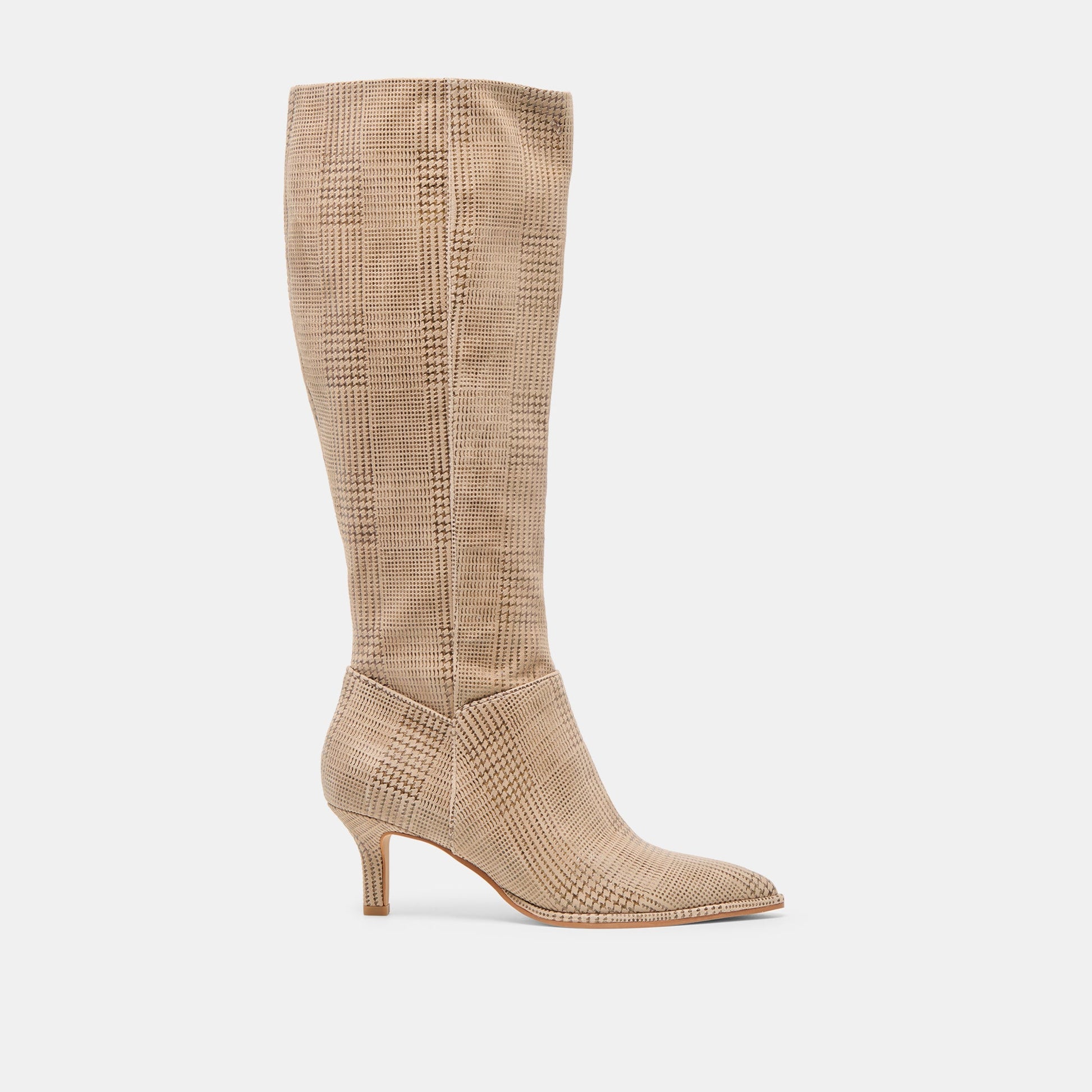 Aldy Herringbone Printed Suede Boots - Dolce Vita