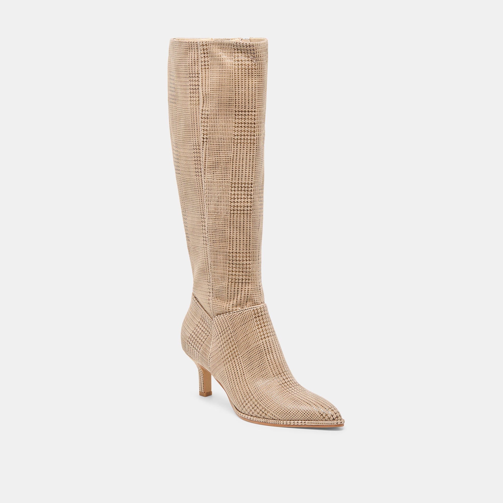Aldy Herringbone Printed Suede Boots - Dolce Vita