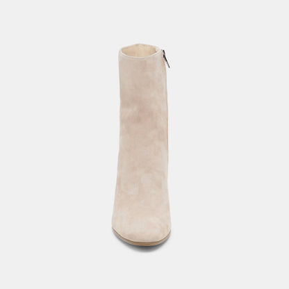 Suzy Wide Taupe Suede Booties - Dolce Vita