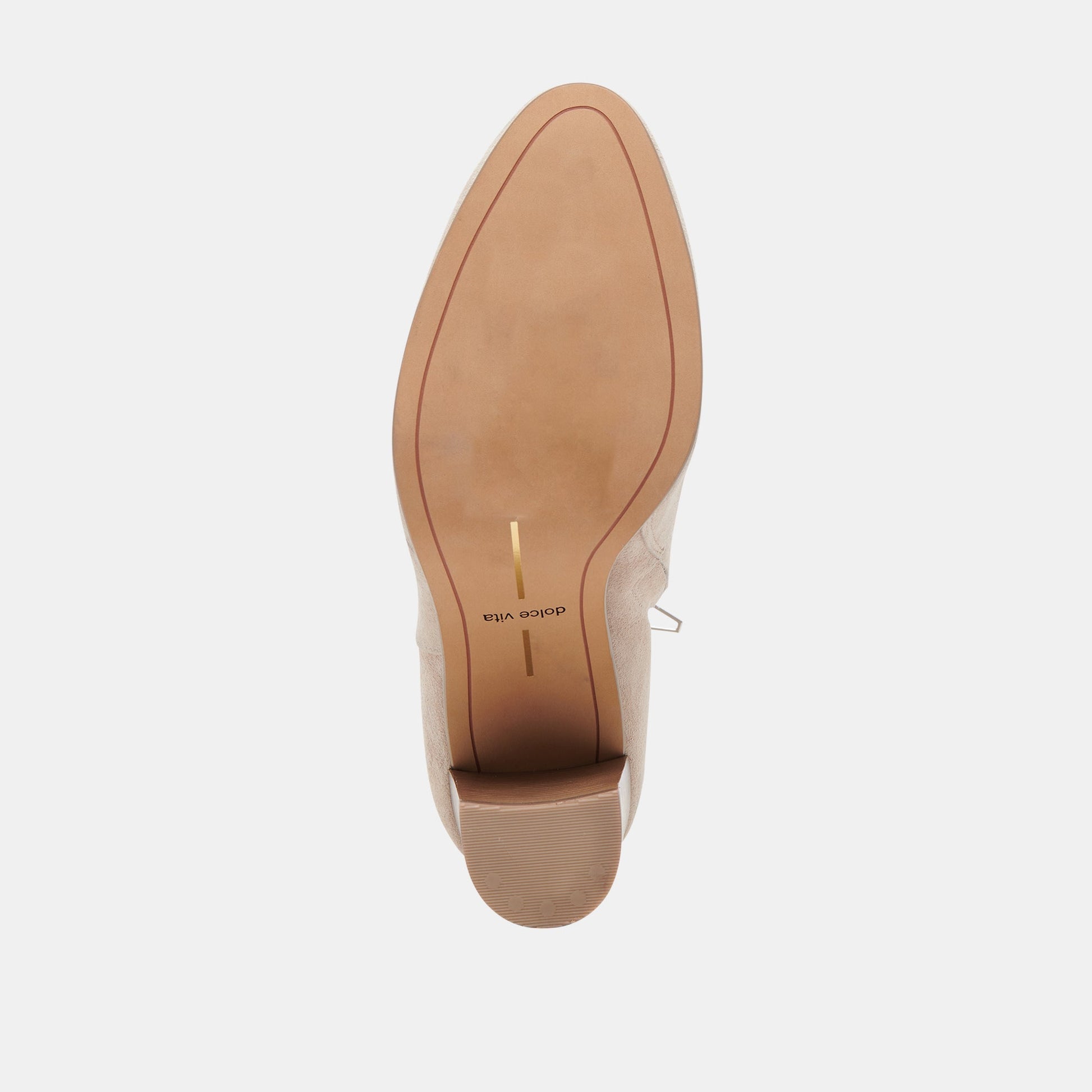 Suzy Wide Taupe Suede Booties - Dolce Vita