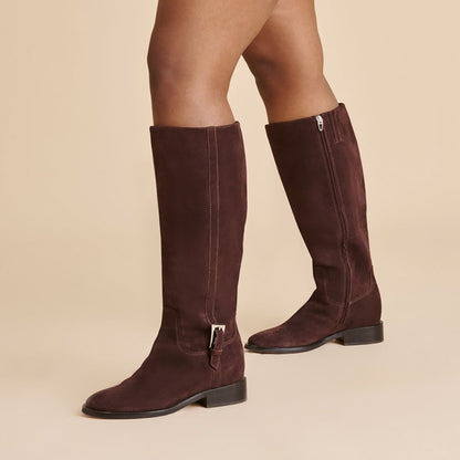 Kilian H2O Waterproof Mahogany Suede Wide Calf Boots - Dolce Vita