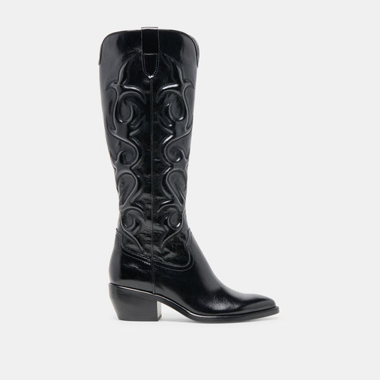 Mirla Black Leather Boots - Dolce Vita