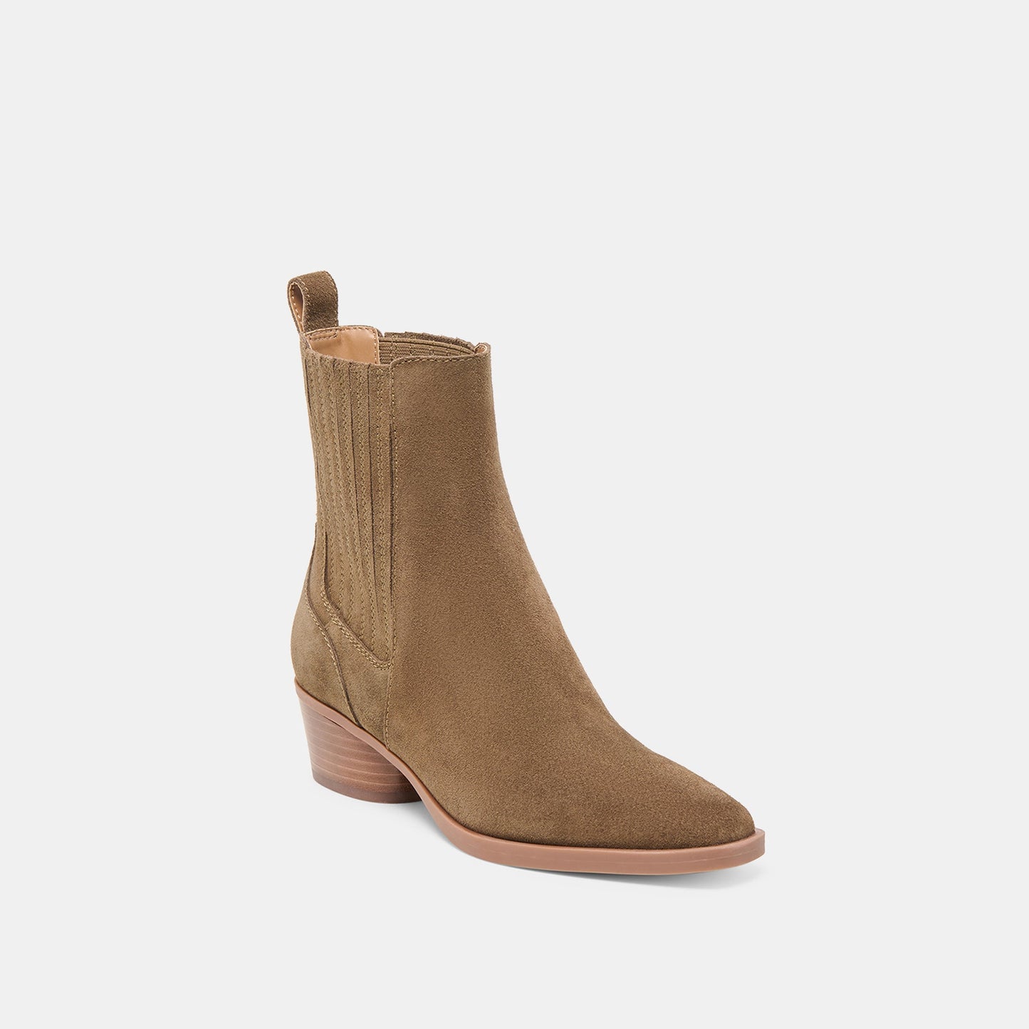 Faint H2O Waterproof Olive Suede Booties - Dolce Vita
