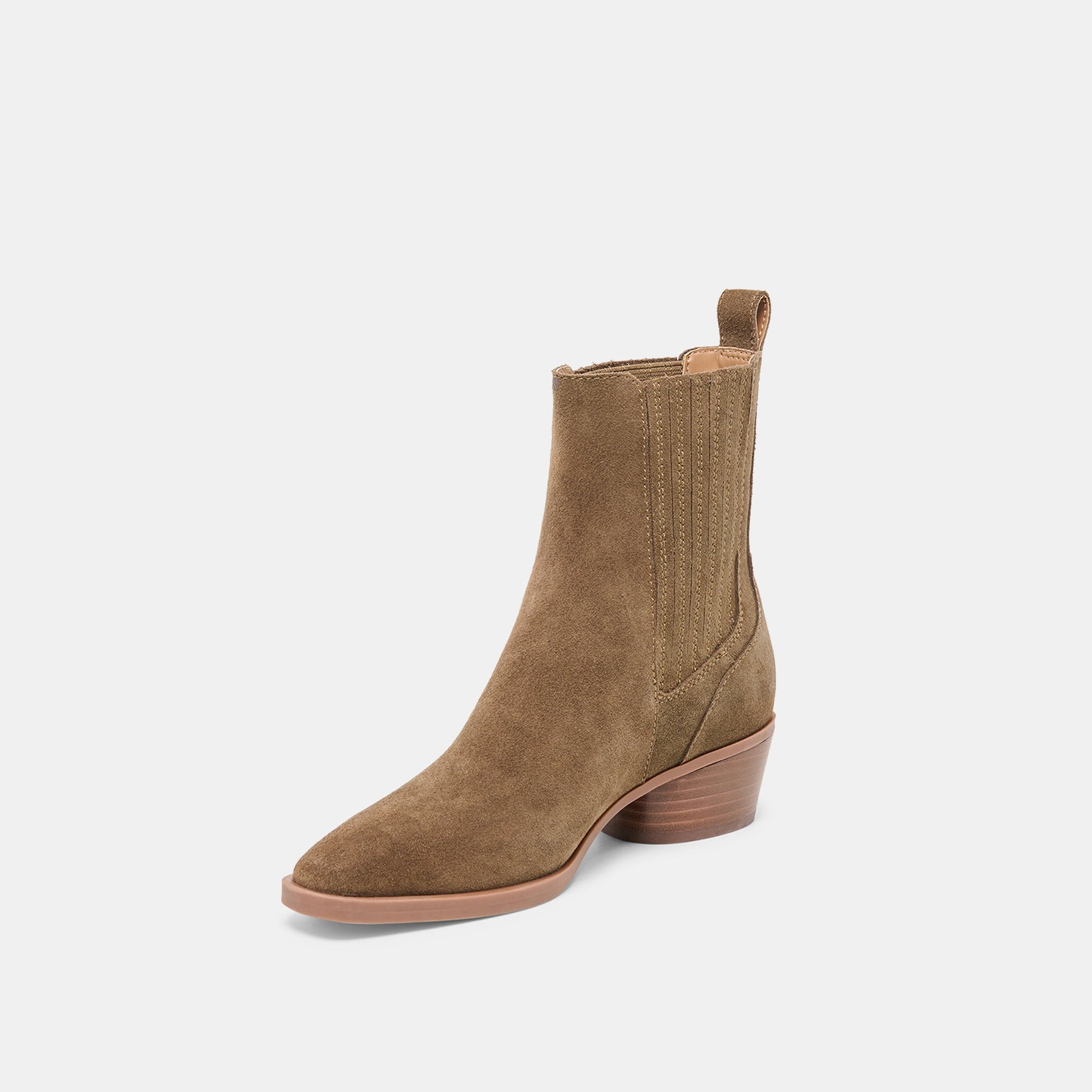 Faint H2O Waterproof Olive Suede Booties - Dolce Vita