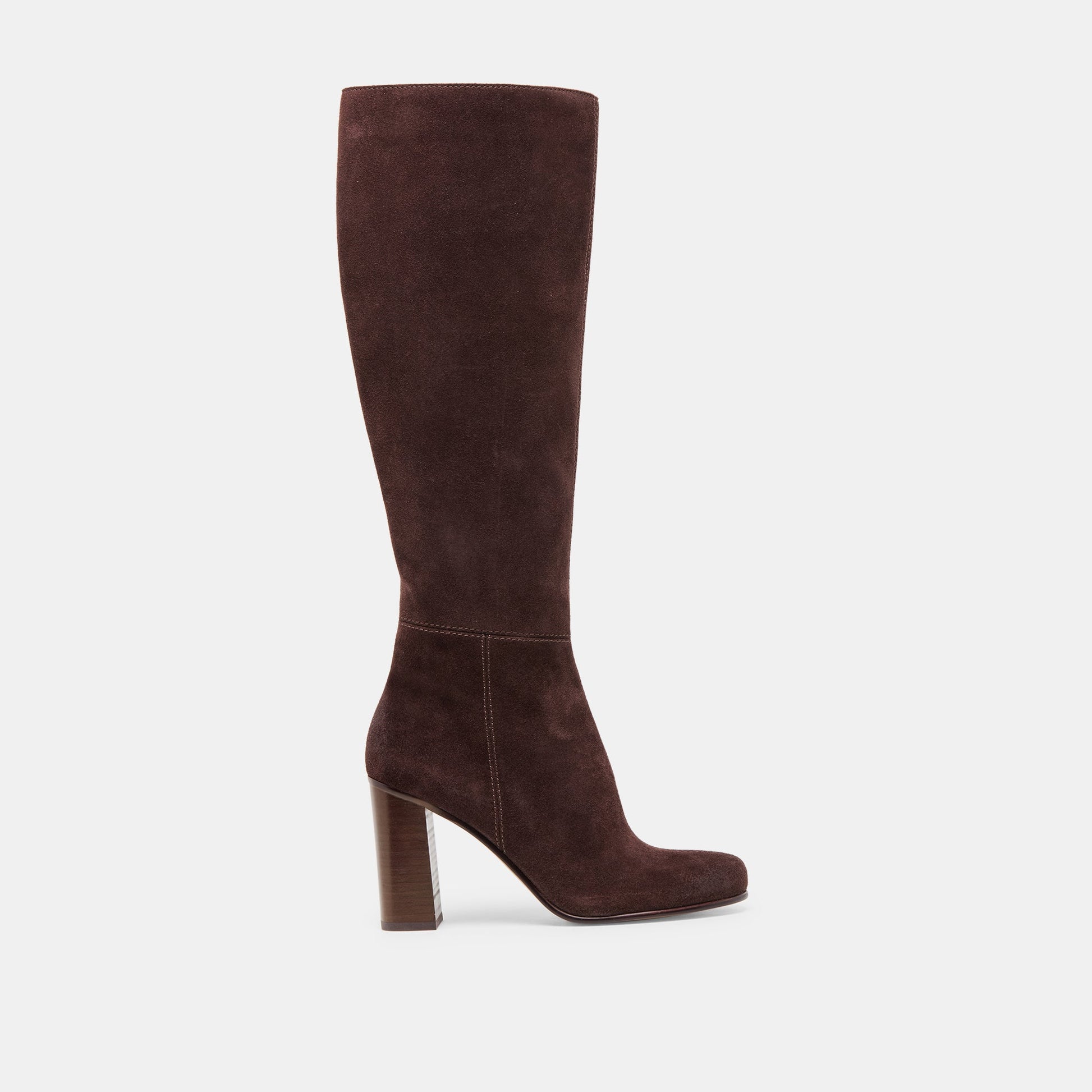 Hudsin Wide Calf Mahogany Suede Boots - Dolce Vita
