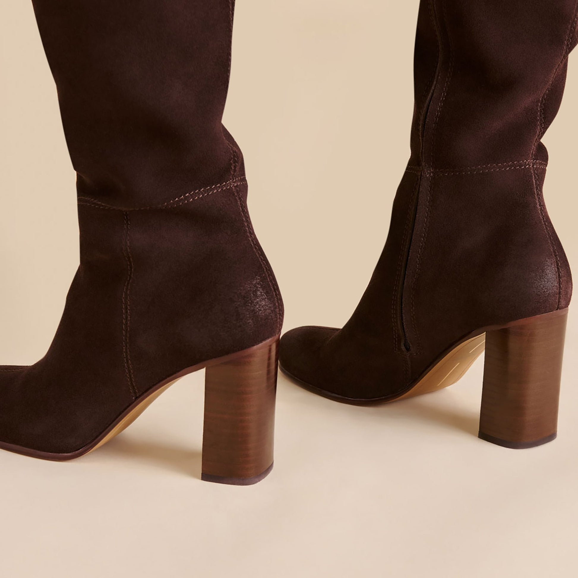 Hudsin Wide Calf Mahogany Suede Boots - Dolce Vita