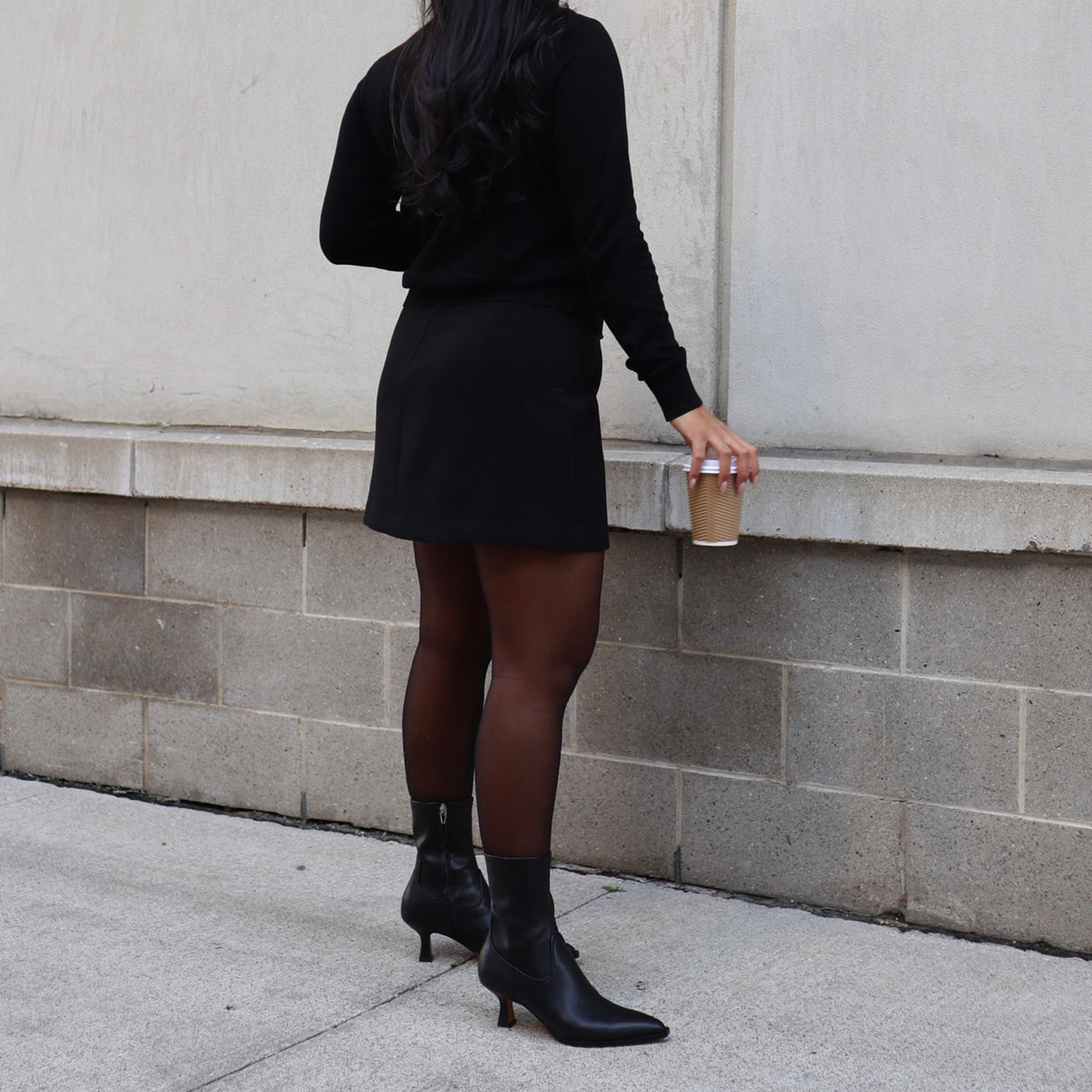 ARYA WIDE CALF BOOTS BLACK LEATHER - Dolce Vita