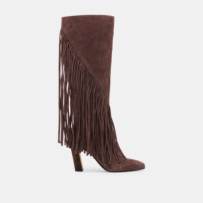 Giano Mahogany Suede Boots - Dolce Vita
