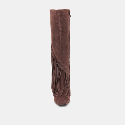 Giano Mahogany Suede Boots - Dolce Vita