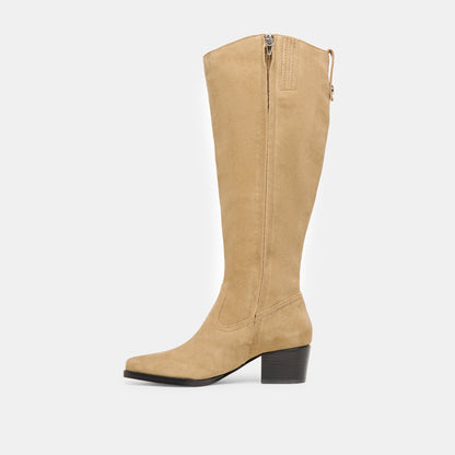 Virona H2O Waterproof Dk Taupe Suede Wide Calf Boots - Dolce Vita