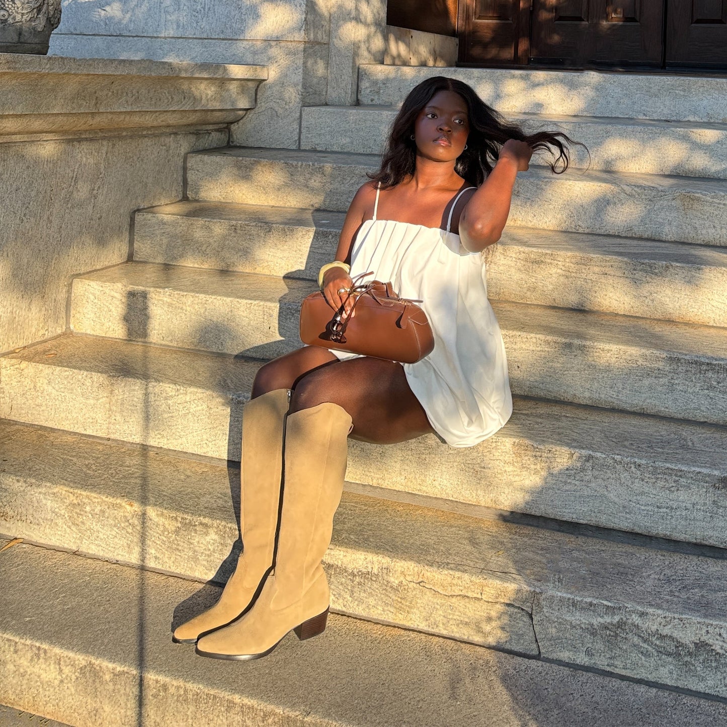 Virona H2O Waterproof Dk Taupe Suede Wide Calf Boots - Dolce Vita