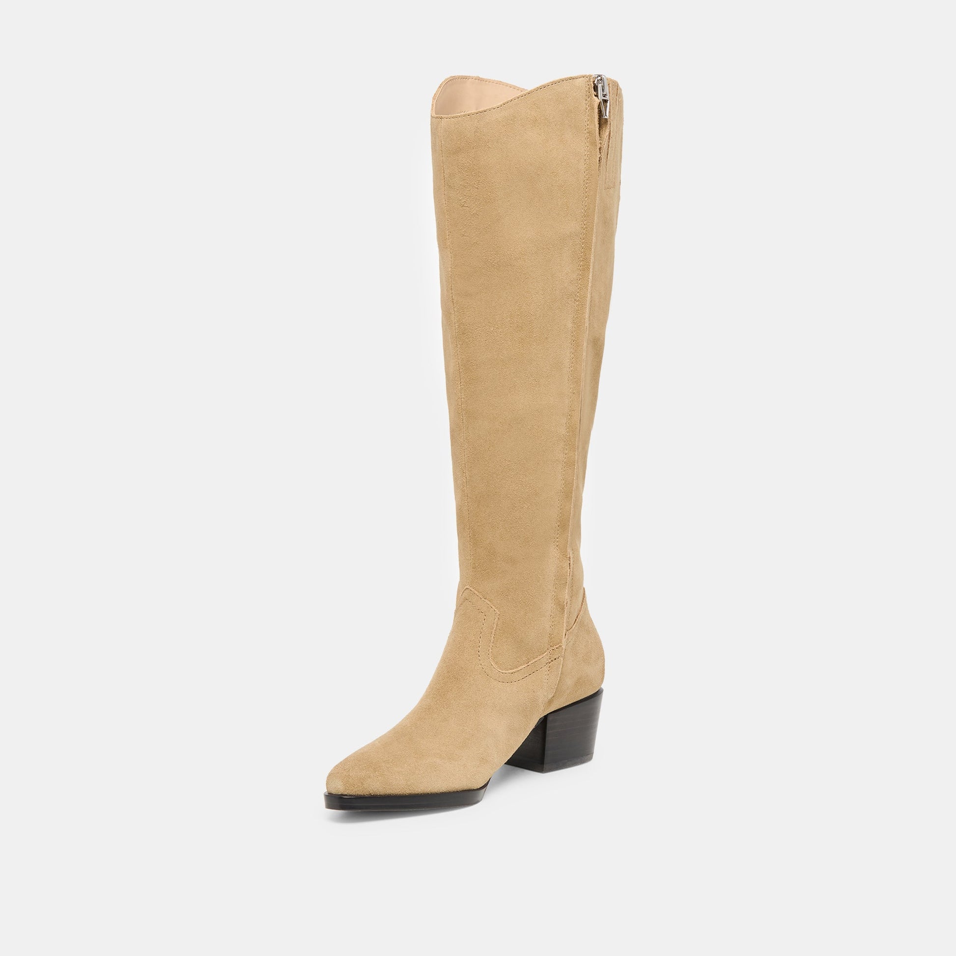 Virona H2O Waterproof Dk Taupe Suede Wide Calf Boots - Dolce Vita