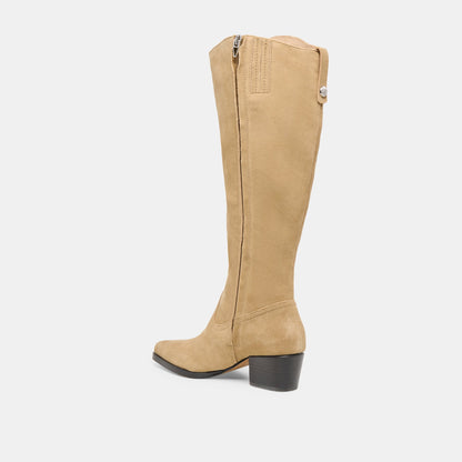 Virona H2O Waterproof Dk Taupe Suede Wide Calf Boots - Dolce Vita