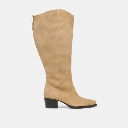 Virona H2O Waterproof Dk Taupe Suede Extra Wide Calf Boots - Dolce Vita