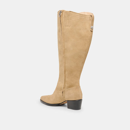 Virona H2O Waterproof Dk Taupe Suede Extra Wide Calf Boots - Dolce Vita