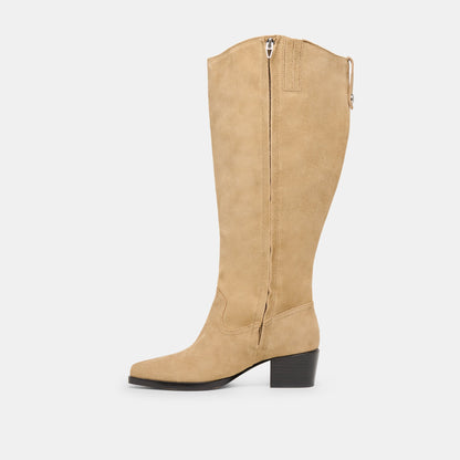Virona H2O Waterproof Dk Taupe Suede Extra Wide Calf Boots - Dolce Vita