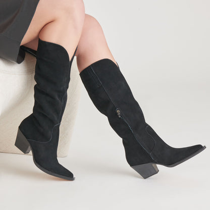 Raj Boots in Onyx Suede - Dolce Vita
