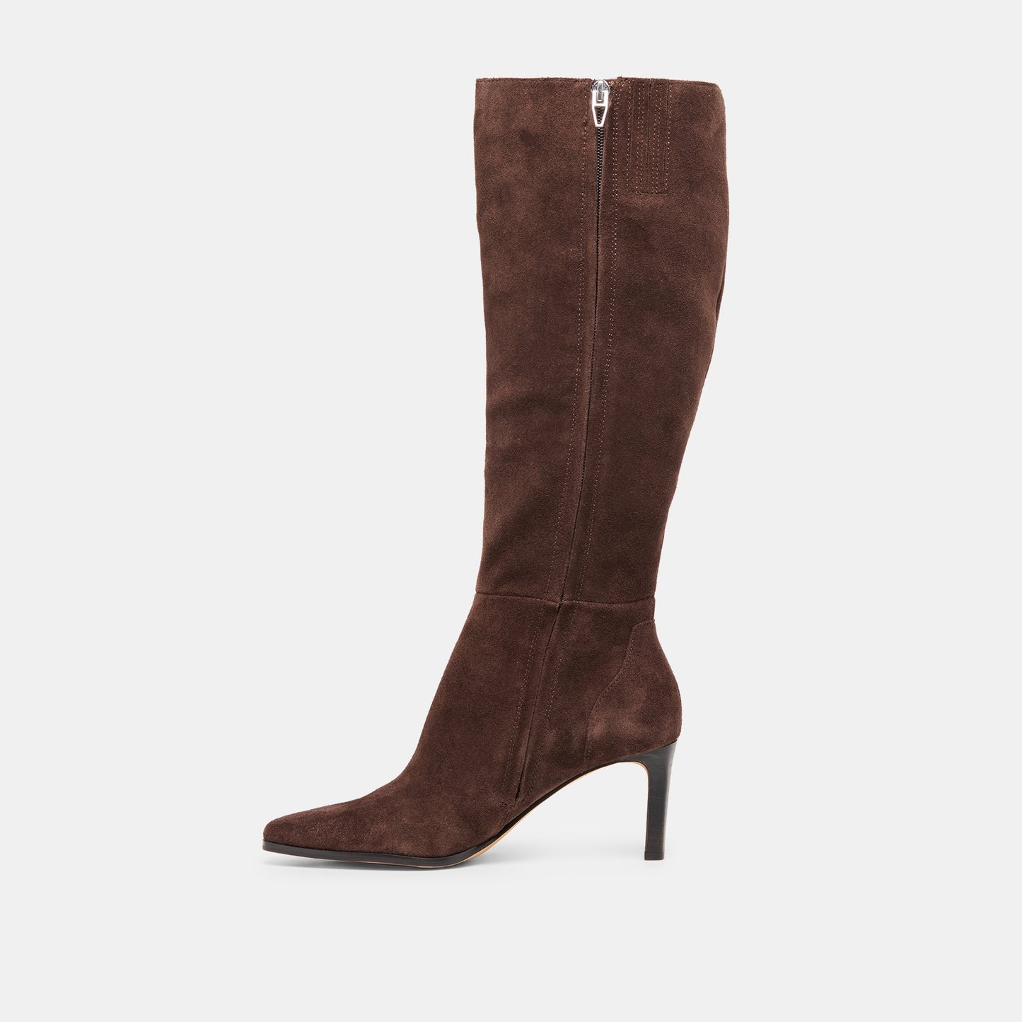 Emmi Dk Brown Suede Wide Calf Boots - Dolce Vita