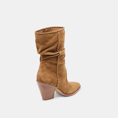 Julith Lt Brown Suede Boots - Dolce Vita