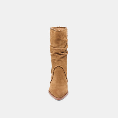 Julith Lt Brown Suede Boots - Dolce Vita