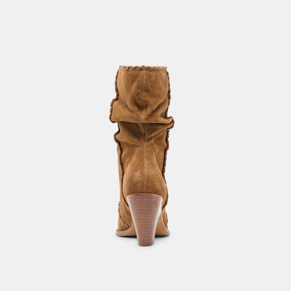 Julith Lt Brown Suede Boots - Dolce Vita