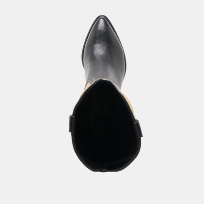 Mirla Black Multi Leather Boots - Dolce Vita