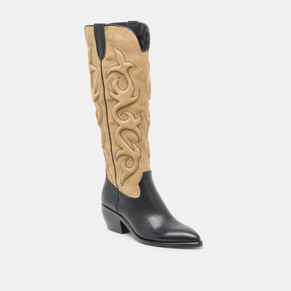 Mirla Black Multi Leather Boots - Dolce Vita