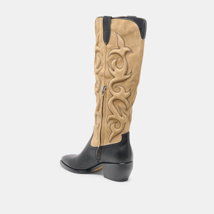 Mirla Black Multi Leather Boots - Dolce Vita