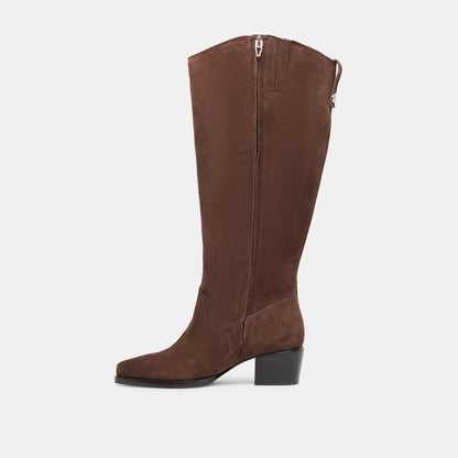 Virona H2O Waterproof Dk Brown Suede Extra Wide Calf Boots - Dolce Vita
