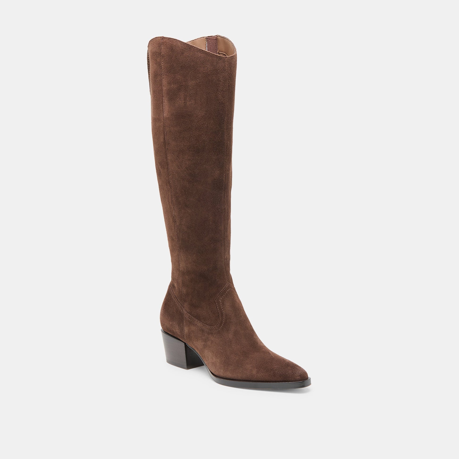 Virona H2O Waterproof Dk Brown Suede Extra Wide Calf Boots - Dolce Vita