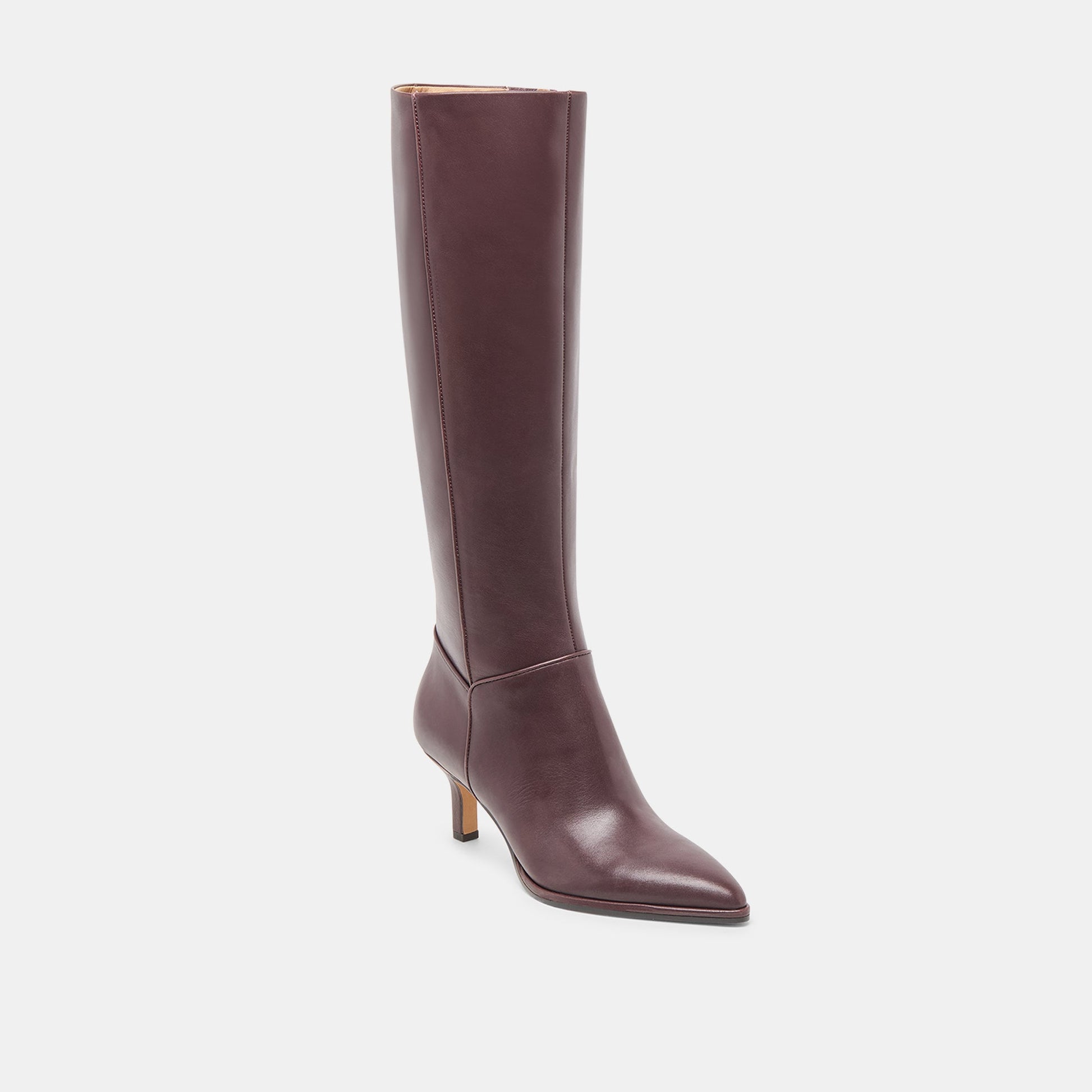 Aldy Mulberry Leather Wide Calf Boots - Dolce Vita
