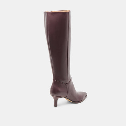 Aldy Mulberry Leather Wide Calf Boots - Dolce Vita
