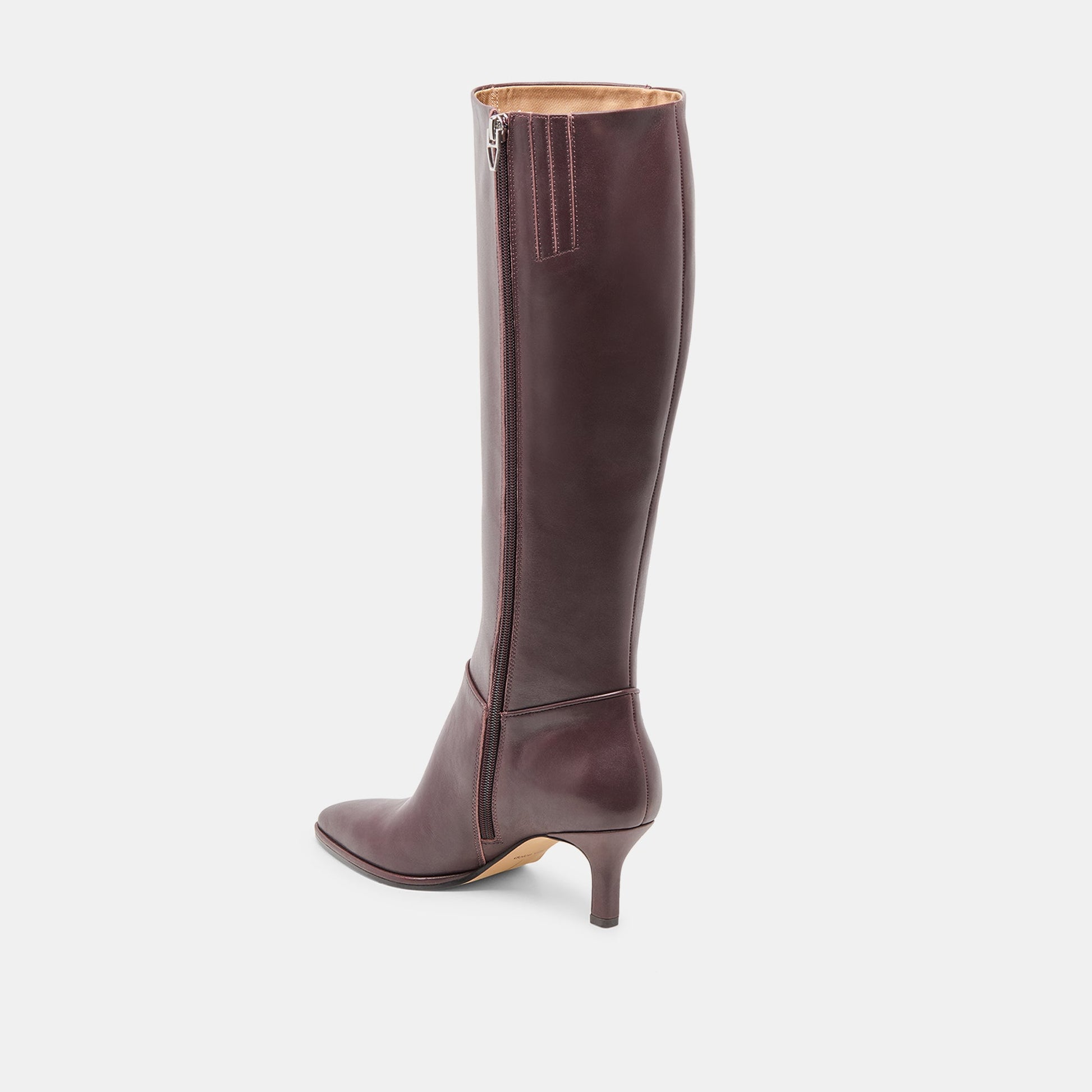 Aldy Mulberry Leather Wide Calf Boots - Dolce Vita