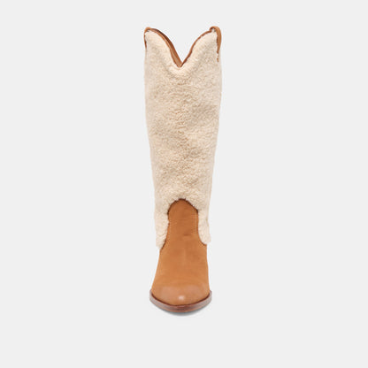 Mykel Plush Caramel Nubuck Boots - Dolce Vita