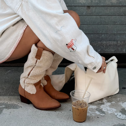 Mykel Plush Caramel Nubuck Boots - Dolce Vita