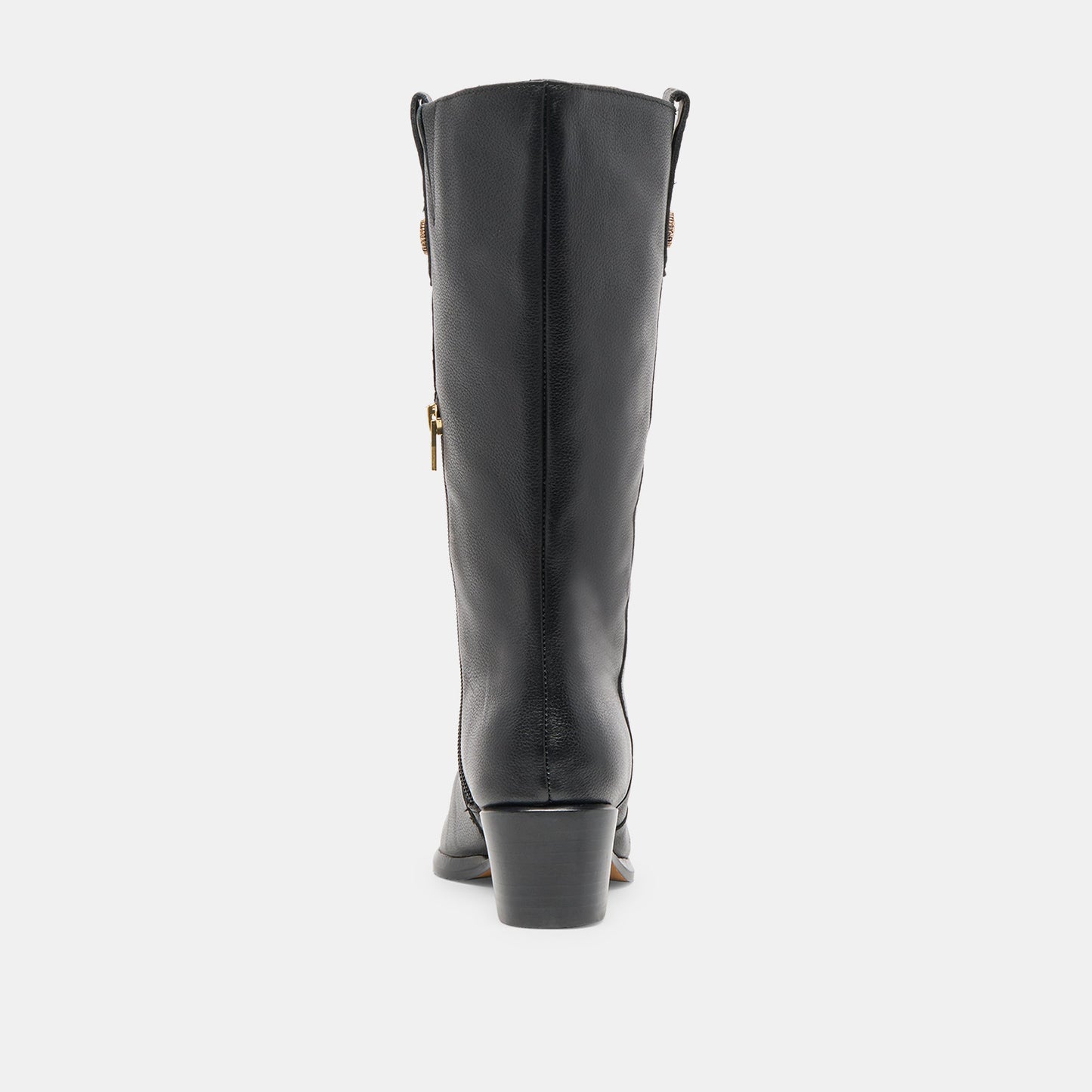 Vern Black Leather Wide Calf Boots - Dolce Vita