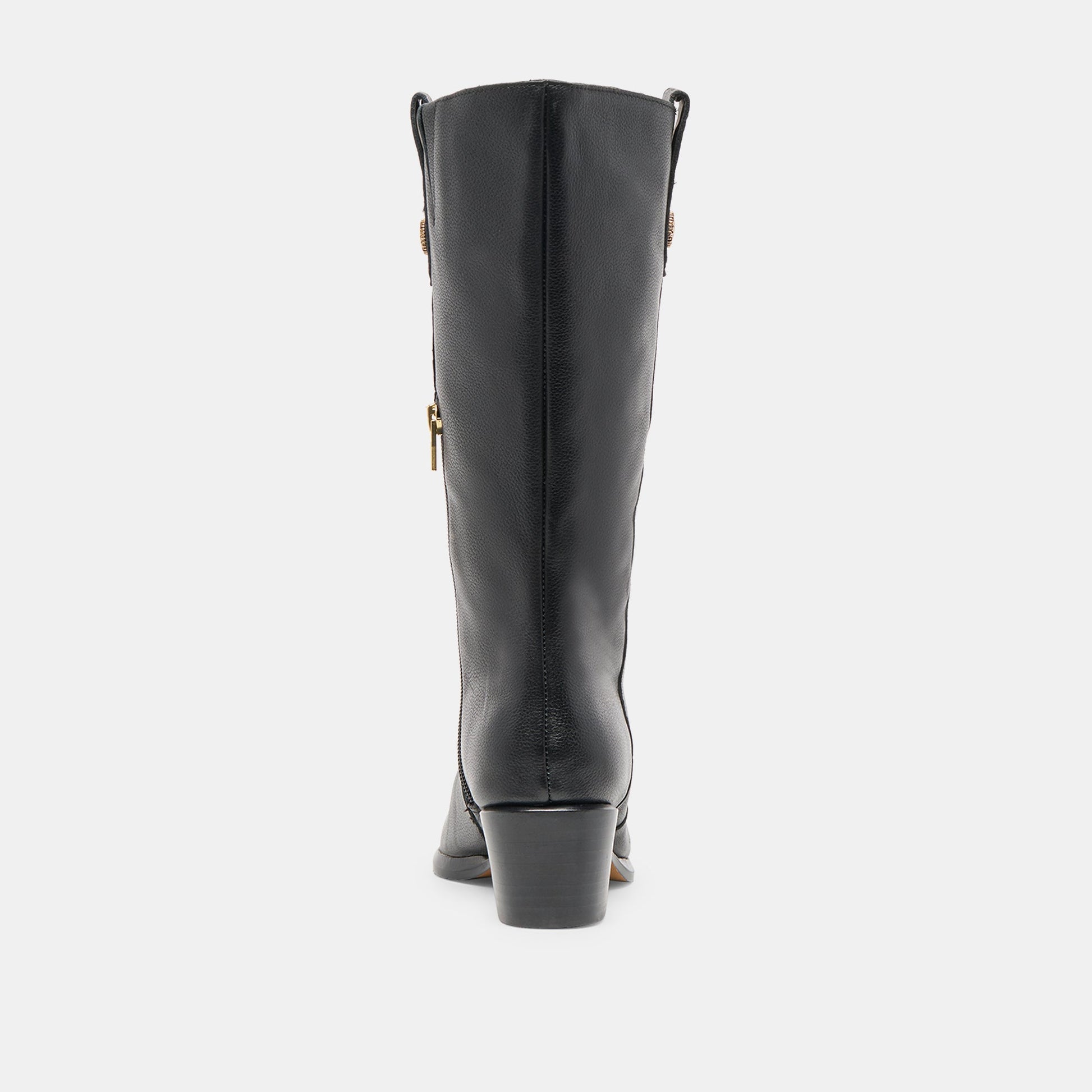 Vern Black Leather Wide Calf Boots - Dolce Vita