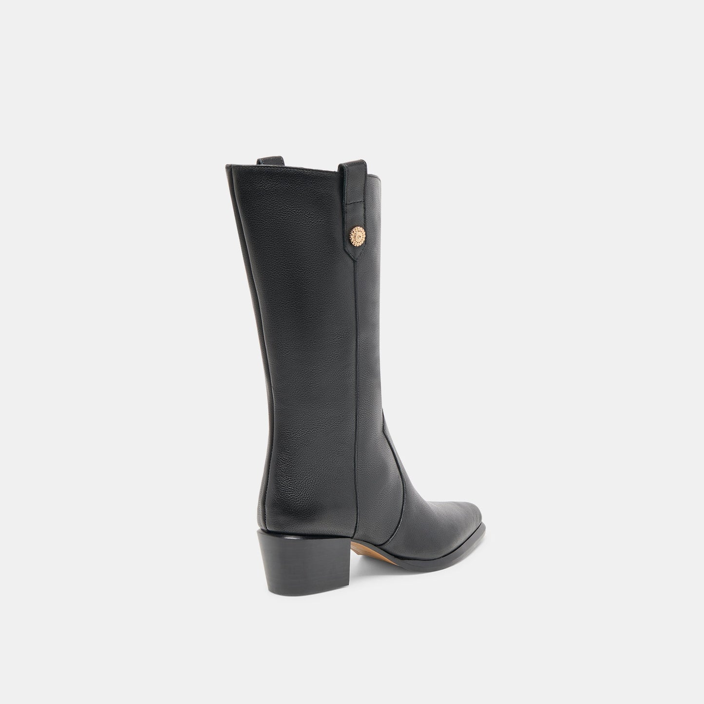 Vern Black Leather Wide Calf Boots - Dolce Vita