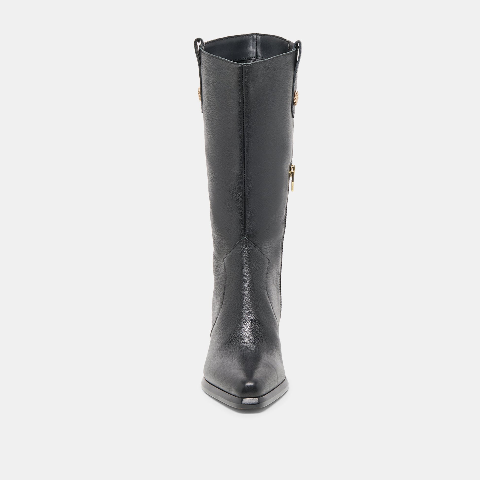 Vern Black Leather Wide Calf Boots - Dolce Vita