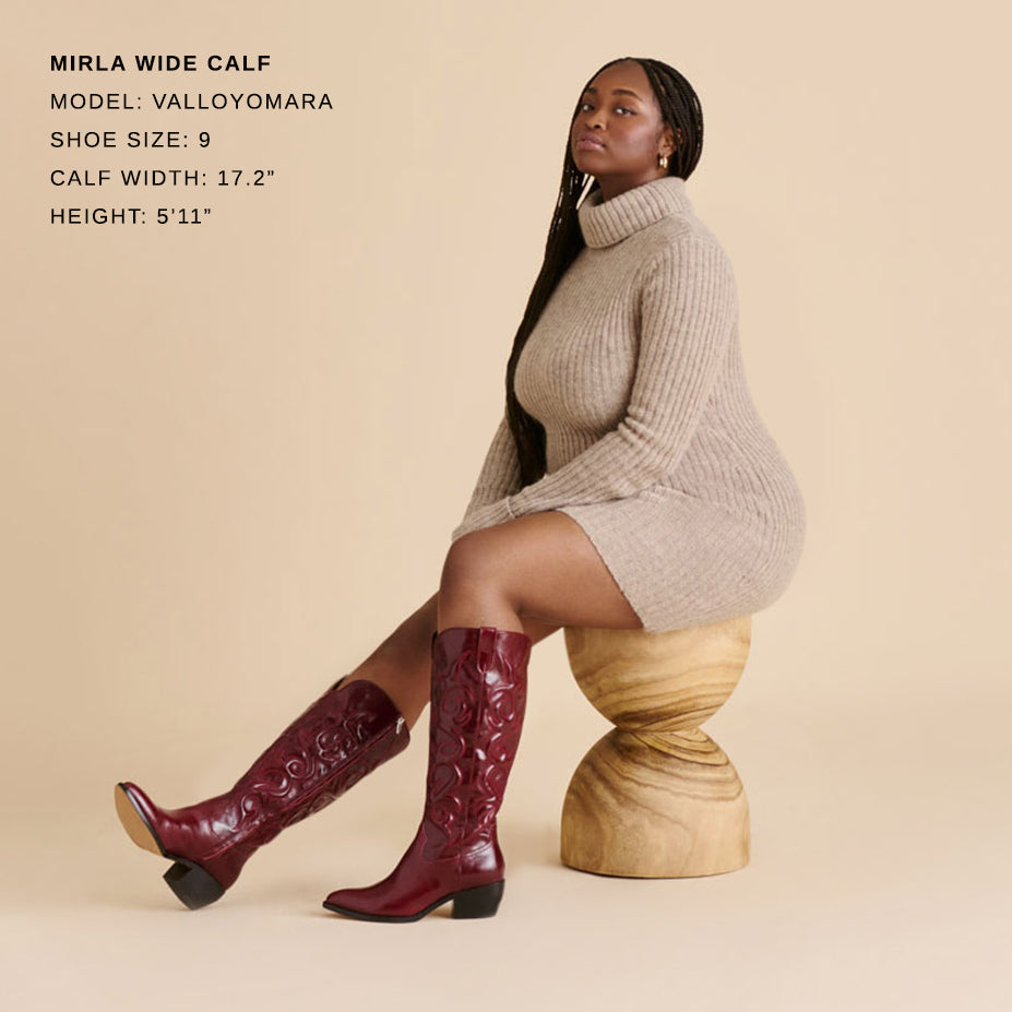 Mirla Oxblood Leather Wide Calf Boots - Dolce Vita
